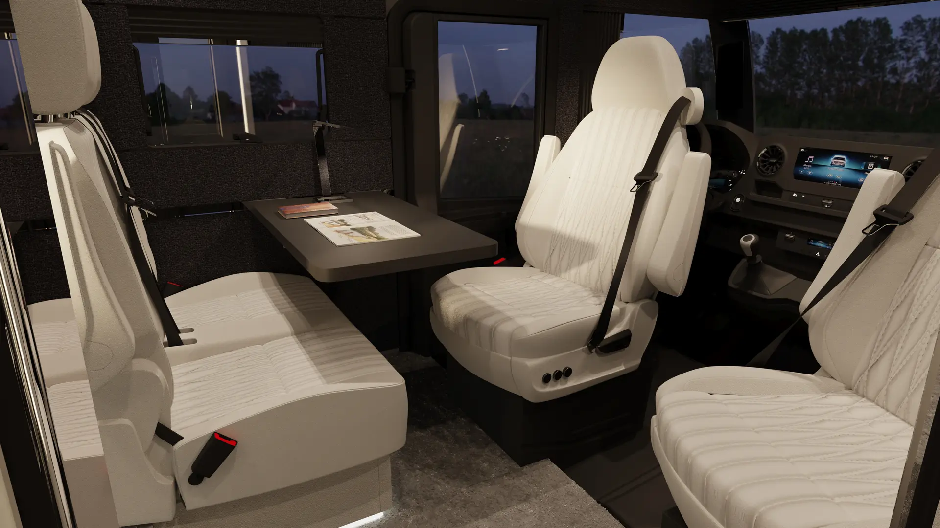 HIP-4Family-Front-Lounge-1-land The front lounge of 4Family, a family motorhome by HIP Campers.