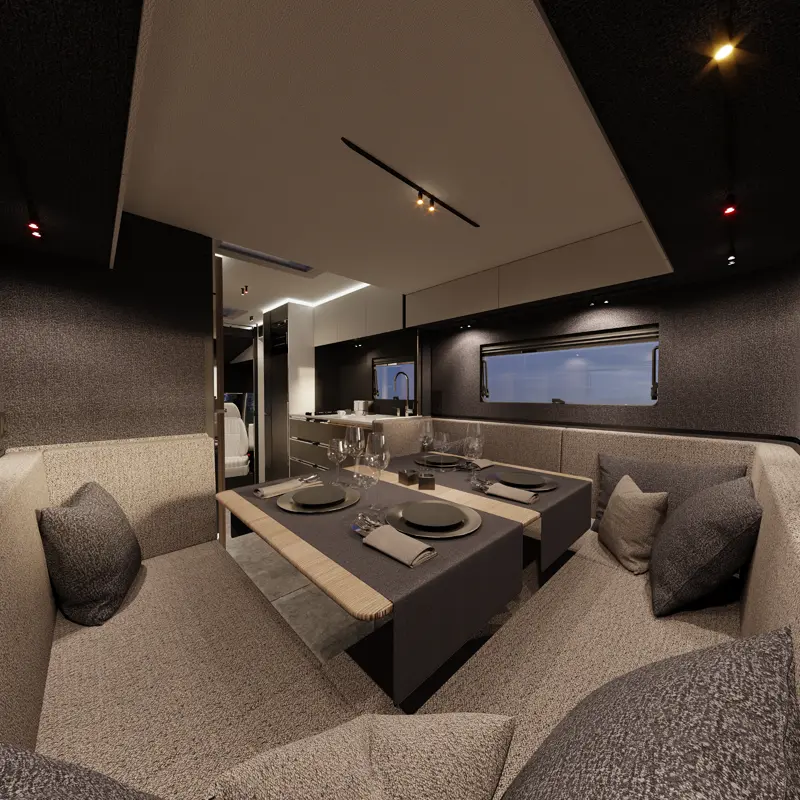 HIP-4Family-Rear-Lounge-2-sq The rear lounge of 4Family, a family motorhome by HIP Campers.