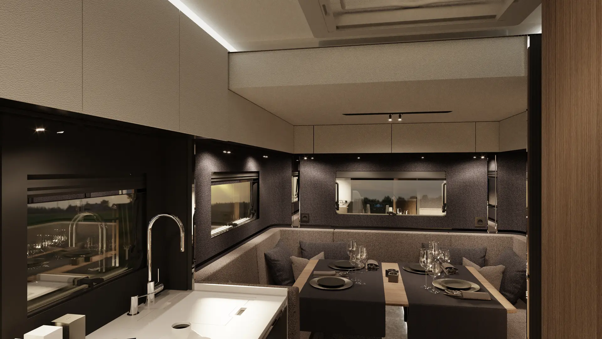 HIP-4Family-Rear-Lounge-3-land The rear lounge of 4Family, a family motorhome by HIP Campers.