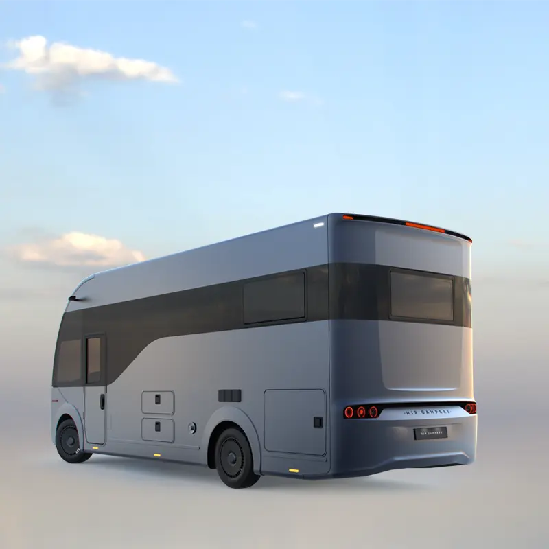 HIP-4Family-Rear-Side-View-bg-sq Rear-side view of 4Family, a family motorhome by HIP Campers.