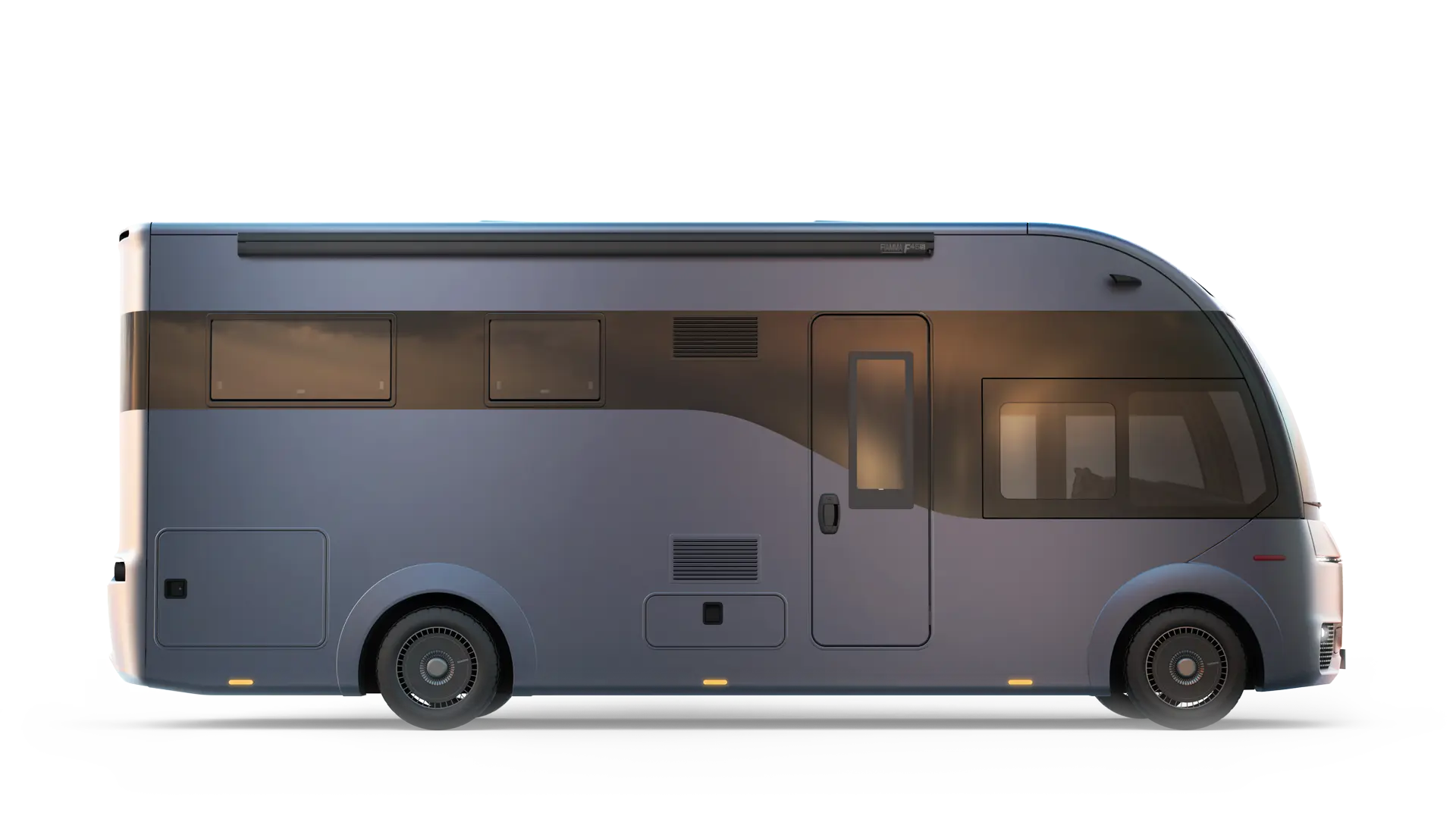 HIP-4Family-Side-View-trans-land Side view of 4Family, a family motorhome by HIP Campers.