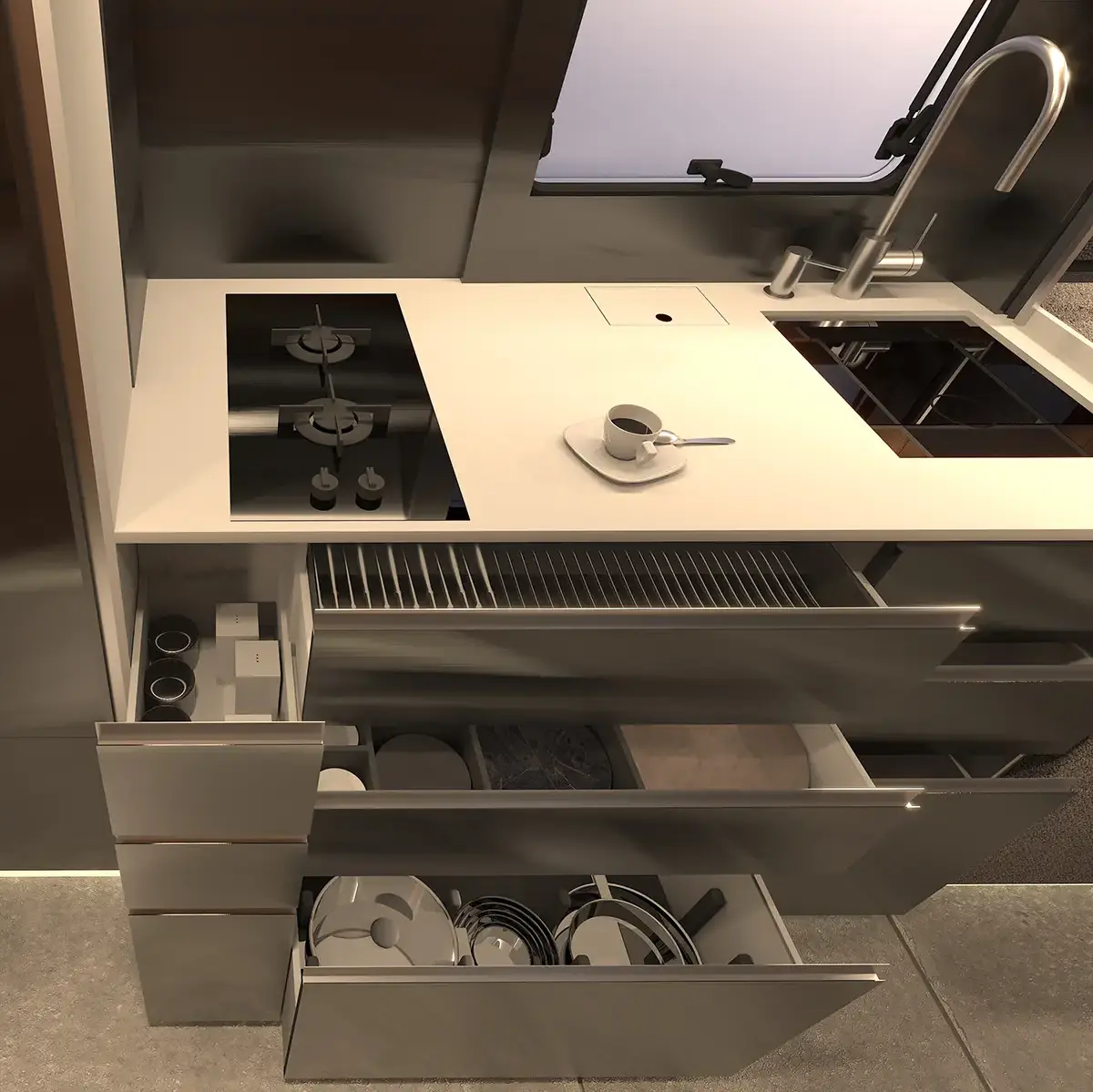 HIP 4Family Kitchen The kitchen of 4Family, a family motorhome by HIP Campers.