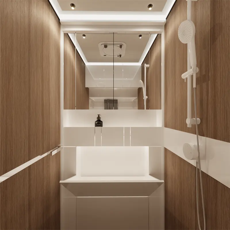 HIP 4Family Motorhome Bathroom with Sink Opened
